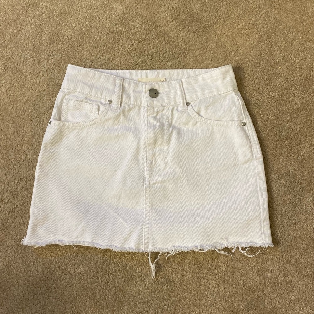 White Denim Skirt
